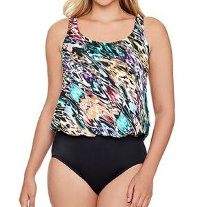 Penbrooke Mastectomy Tummy Control One Piece Bathing Suit Size 8